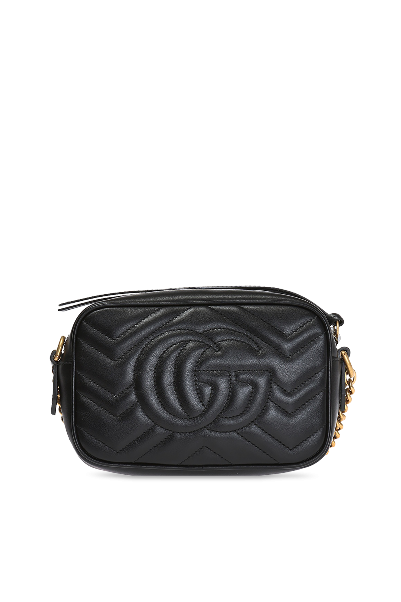 Black gg marmont mini leather bag online